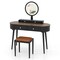 LED Lighted Vanity Table Set with Adjustable Mirror & Cushioned Stool